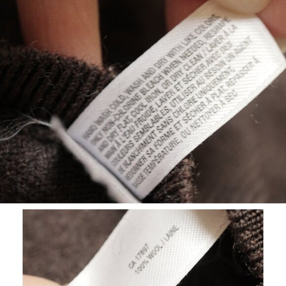 Dark Brown V Neck Wool Sweater 🦥 GAP - Picture 6 of 6